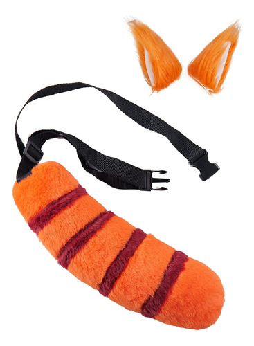 Moroinriz Red Panda Ears Tail Halloween Costume Accessory Se