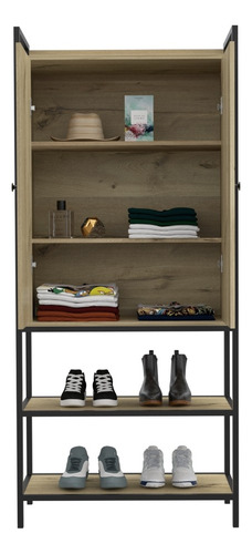 Closet 2 Puertas 5 Repisas Fm-029c Café Claro