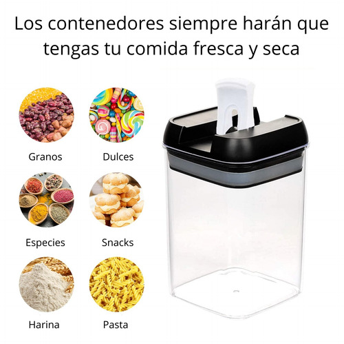 Set 7 Contenedores Para Cocina Con Tapa Hérmetica