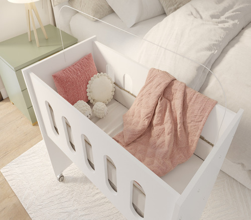 Neloja Berço Moises Multifuncional Kids Para Quarto Do Bebê Com Rodizios Para Meninos E Meninas Mini Moderno Com Colchão Cor Branco