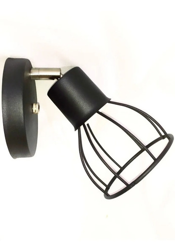 Aplique Pared Jaula 1 Luz Vintage Negro Ideal Filamento Led