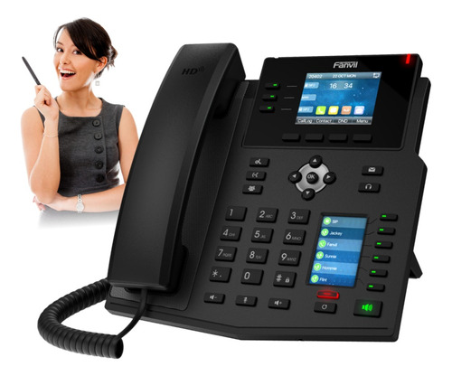 Telefono Ip Empresarial 2 Pantallas 12 Lineas Sip Poe