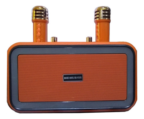 Parlante Booms Bass M3201+ Orange Bt Karaoke Con 2 Micrófono