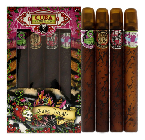 Cuba Jungle De Cuba Para Mujer, Set De Regalo De 4 Piezas, 1