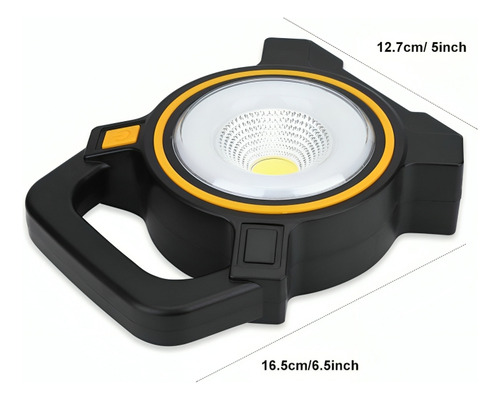 Lanterna Recarregável Solar Cob Refletor De Mão 4 Luzes Led