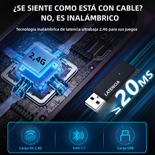 Audífonos Inalámbricos Con Micrófono Headset Para Gamer Pc Color Negro Uhuru by Maono G724