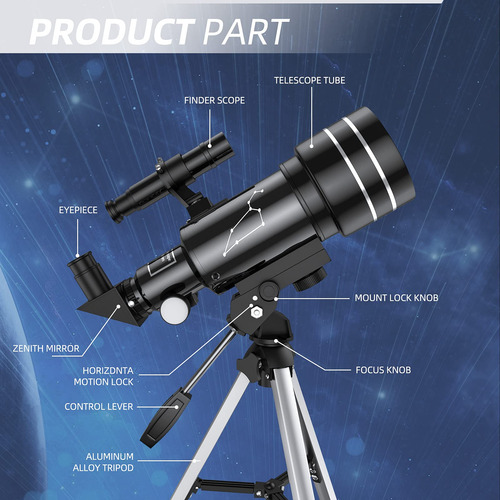 Telescopio Refractor 70mm 40070 Para Principiantes Adultos Color