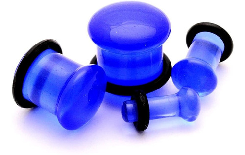 Imagen 1 de 1 de Azul Nico Flare Plugs0g8mm De Vidrio Se Vende Como Un Par