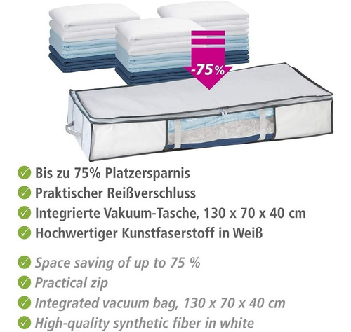 Imagen 3 de 7 de Bolsa Guarda Ropa Vacío Soft Bajo Cama 105x45x15.5cm Wenko