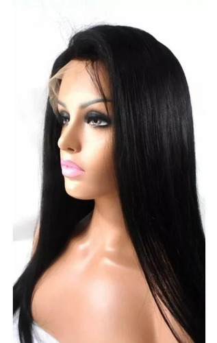 Peruca Front Lace Orgânica Lisa Repartição L Idêntico Humano