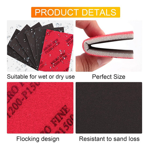 Conjunto De Esponjas De Lixamento 320-3000 Grit, Almofadas D