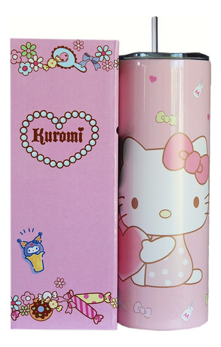 Vaso Térmo Largo Hello Kitty Kuromi Melody Acero Inoxidable