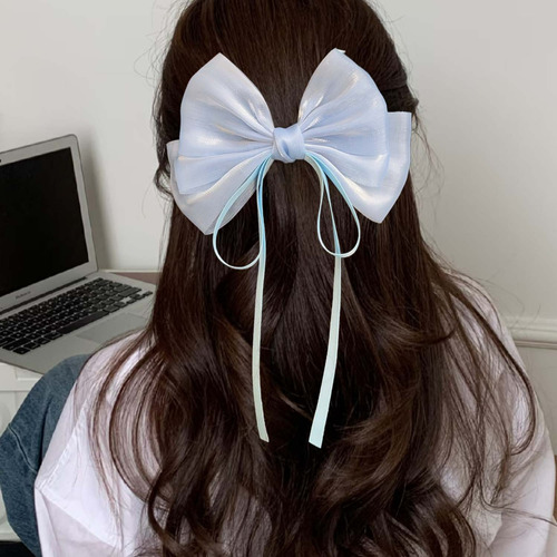 Horquilla Para El Pelo Con Lazo Grande De Hilo De Perlas Par