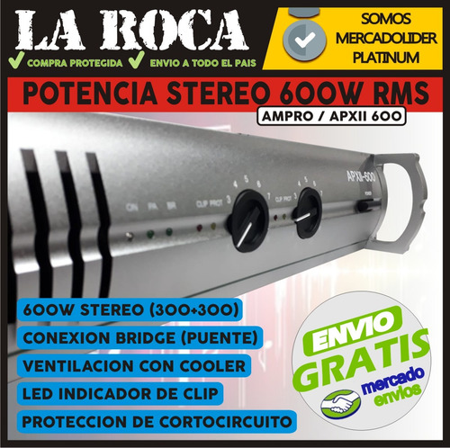 Potencia Amplificador American Pro Apxii 600w Amprlo - Cuotas