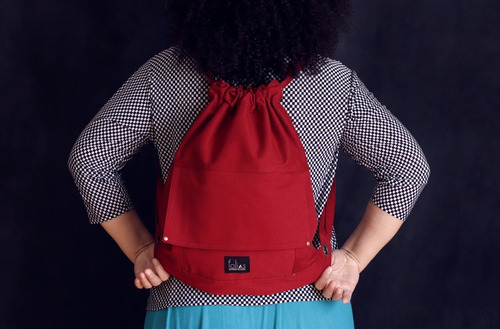 Mochila De Tiras (string) Em Sarja Vermelha - Folias