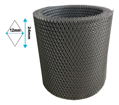 Tela Grelha Losango Aço Inox 40cm Largura X 80cm Comprimento
