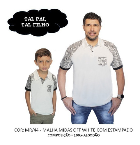 Imagem 1 de 1 de Kit 02 Un Tal Pai Tal Filho Camisa Camiseta Polo Trabalhada