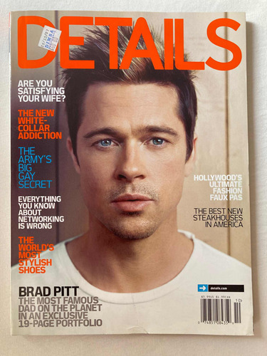 Revista Details / Brad Pitt Octubre 2007 Usa Impecable