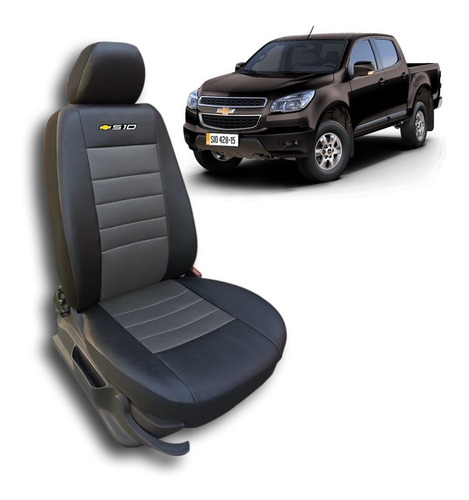 Funda Cubre Asiento Cuero Chevrolet S-10 16/- Gris Apo. Braz