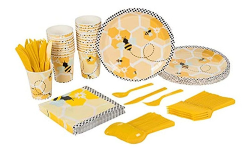 Bumble Bee Party Bundle, Incluye Platos, Servilletas, Tazas