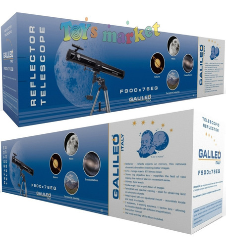 Telescopio Galileo Reflector 900x76 Ecuatorial Aumento 675x