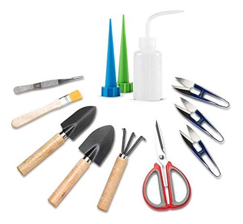 Zelarman Bonsai Tools Kit Set-12 Piezas Suculentas Mini Herr