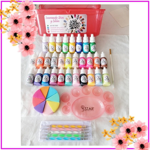 Kit De Pintura Acrílica Para Uñas - Nailart