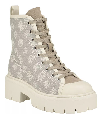 Botas Guess Gbg Shutter Logo Combate Casuales Moda Ivory