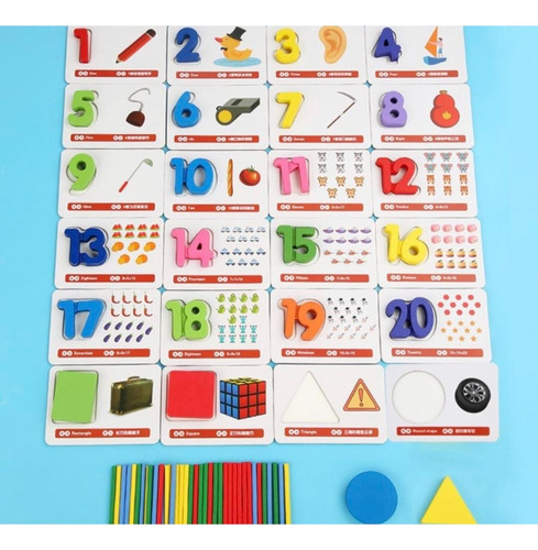 Juego Didactico De Madera Aprender Matematica Y Formas Geo