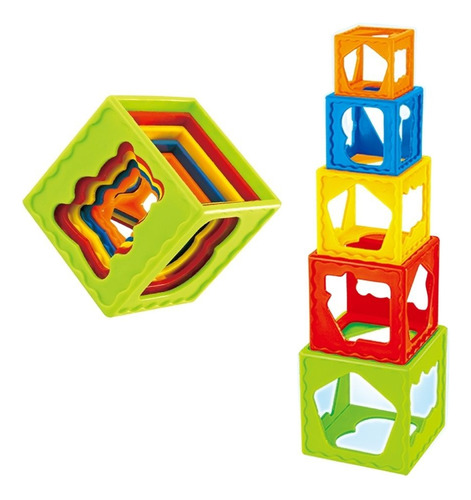 Cubos Infantiles Apilables Encastrables Stack Cube Didactico