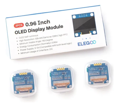 Módulo De Pantalla Oled Elegoo De 0.96 Pulgadas Para Arduino