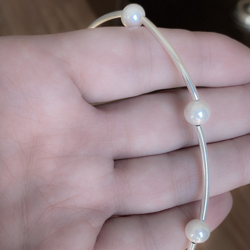 Collar Gargantilla De Plata 925 Y Perlas 8 Mm (00900/901)