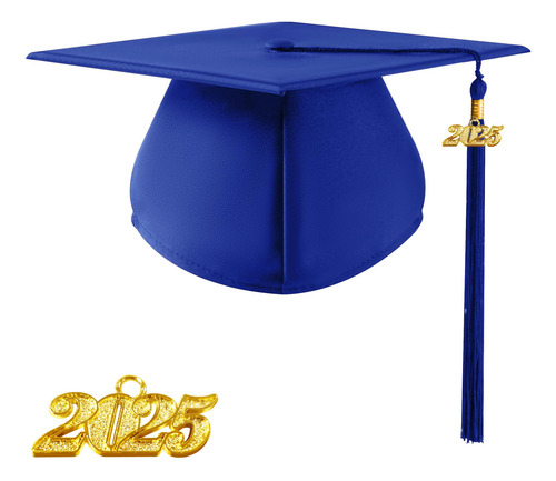 Gorra Unisex Para Adulto, Mate, Con Borla 2020, Azul Royal,