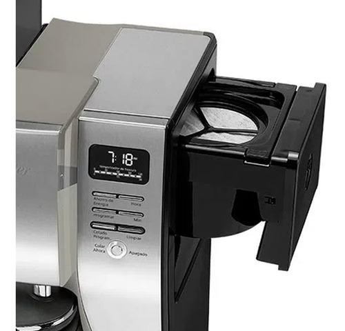 Cafetera De Filtro Oster Gourmet Programable Jarra Termica Color Plateado
