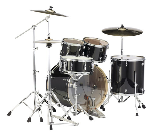 Batería Pearl Export Lacquer Exl725s 5 Cuerpos Bombo 22'' Color Black Smoke