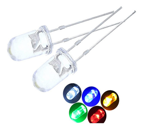 Led 5mm Transparentes De Alta Intensidad Kit 10pcs Elecpi