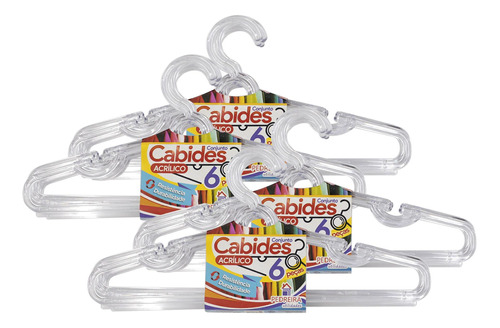 Cabide Acrílico Transparente Kit 24 Cabides Cristal Adulto