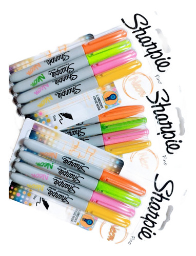 Plumón Neón Sharpie . 4 Colores