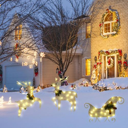 Arreglo De Decoración De Escenas Navideñas Con Forma De Alce