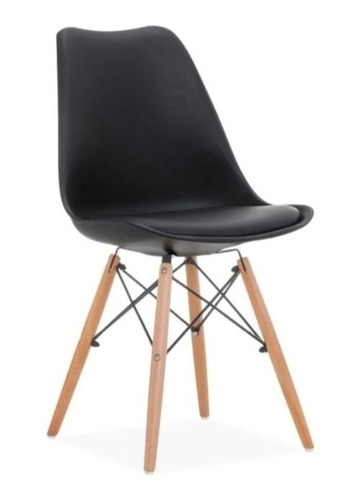 Silla Eames Dsw Con Almohadon Tapizado De Ecocuero Grupo Sl