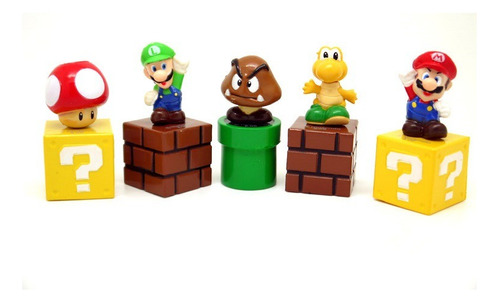 Figuras Mario, Luigi, Toad, Mega Goomba Y Yellow Yoshi