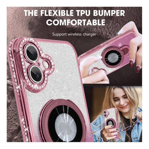 Aigomara Soporte Magnético Para Iphone 16 Plus [compatible A Rosa.