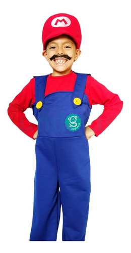 Imagen 1 de 3 de Disfraz Mario Bros Niño Nintendo Disfraces Videojuegos