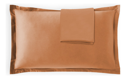 4 Fundas De Almohadón | King Size | 2 Colores A Color NARANJA OSCURO-AZUL Liso