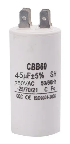 comprar Capacitor Condensador Cbb60 45uf 250v Ac De Trabajo