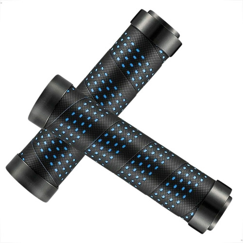 Manopla Punho Para Guidão Bike Mtb Com Trava Rockbros Cor Azul