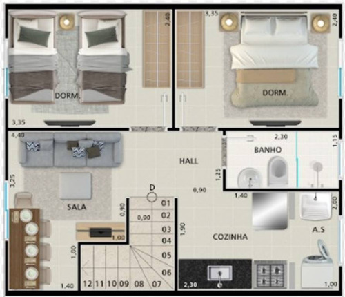 Imagem 2 de 2 de Casa, 2 Dorms Com 44.89 M² - Vila Sonia - Praia Grande - Ref.: Blv75 - Blv75