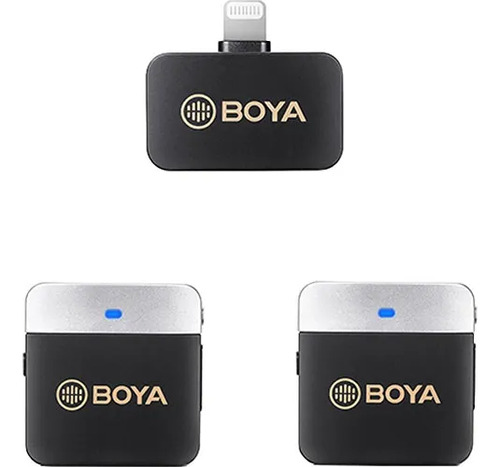 Microfone Sem Fio De Canal Duplo Boya By-m1v6 De 2,4 Ghz Preto