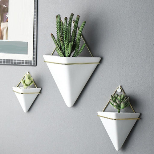 Li 3 Macetas De Pared Triangulares, Macetas Geométricas