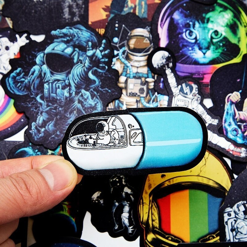 50 Stickers Calcomanias Cool Astronauta Nasa Piloto Planeta
